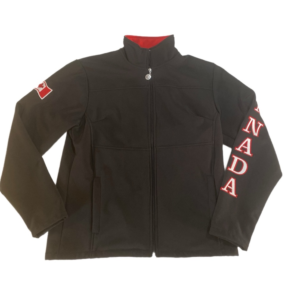 Its Fun To Be Canadian Jacket L Black Red Embroidered Canada Spell Out